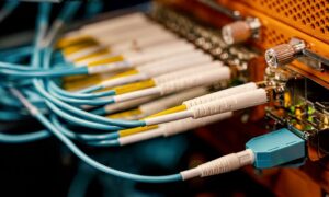 From above of optical switch equipment with many similar connectors with rubber cables and metal parts - Photo by Brett Sayles on Pexels